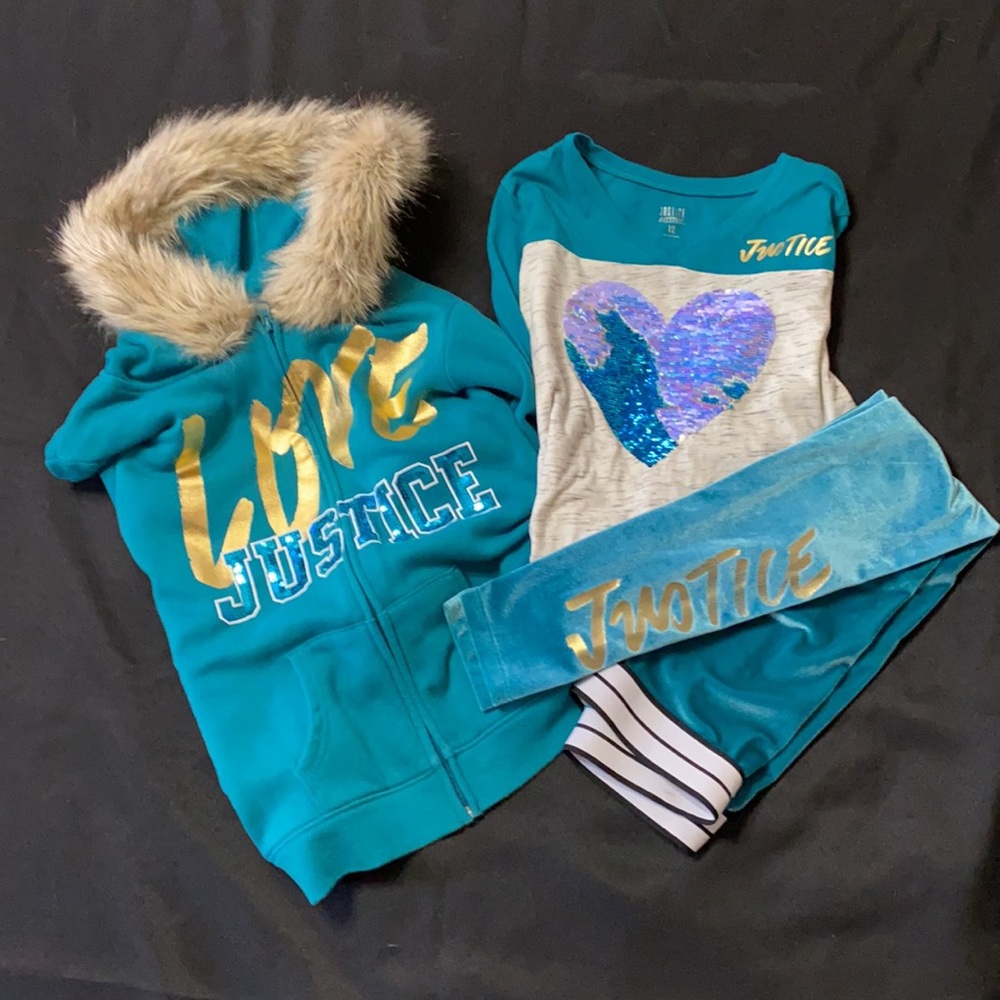 *3 piece Justice Active Jeggings Set